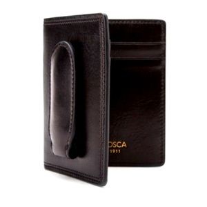 Bosca deluxe front pocket wallet black dolce NIB; Bosca leather wallet